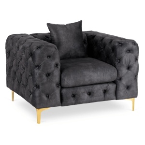 FOTOLIU DEOSEBIT, ARTIM MEBLE, MATERIAL TEXTIL( CATIFEA) SI SUPORT METALIC, CULOARE NEAGRA/AURIU, STIL MODERN - Img 9