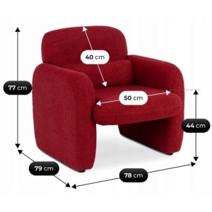 FOTOLIU DEOSEBIT, ARTIM MEBLE, REALIZAT DIN MATERIAL BOUCLE BURGUND SI METAL, STIL MODERN - Img 8