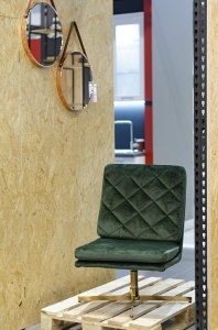 FOTOLIU PIVOTANT, CONFORTABIL, CARRERA, VERDE INCHIS/AURIU, DIN CATIFEA SI METAL, STIL MODERN B2
