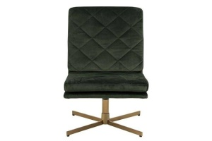 FOTOLIU PIVOTANT, CONFORTABIL, CARRERA, VERDE INCHIS/AURIU, DIN CATIFEA SI METAL, STIL MODERN B2 - Img 3