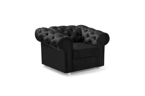 FOTOLIU, STIL CHESTEFIELD, VALENTINO, NEGRU, DIN STOFA( CATIFEA) DE CALITATE SUPERIOARA - Img 2