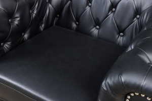 FOTOLIU STIL CLASIC, CHESTERFIELD, DIN PIELE ECO DE CALITATE, NEGRU, COD 41448 - Img 4