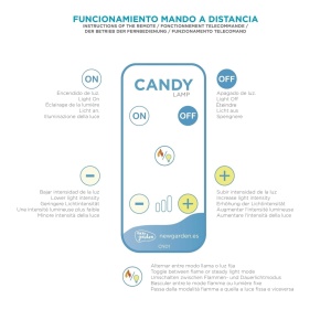 LAMPA DE MASA CANDY, CU EFECT DE FLACARA, BATERIE IN&OUT, CU TELECOMANDA - Img 4