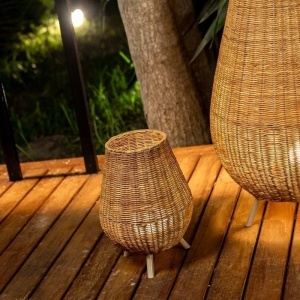 LAMPA DE MASA SAONA 30, BATERIE IN&OUT, CONFECTIONATA DIN FIBRE NATURALE - Img 3