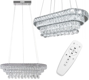 Lampă de tavan suspendată cristal LED 102W telecomandă APP417-CP