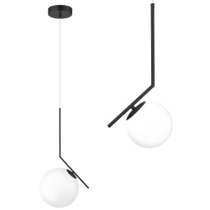 Lampă de tavan suspendata din sticlă aurie alba G107-1W BLACK WHITE