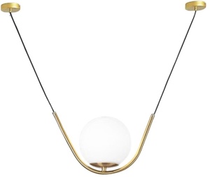 Lampă suspendată Minge de sticlă aurie APP689-1CP