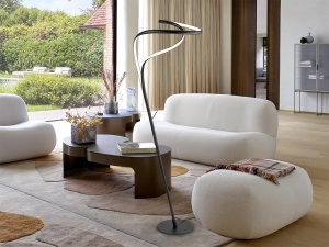 LAMPADAR DANZA, 160 CM, NEGRU MAT/OPAL, DIN METAL, ALUMINIU SI SILICON, STIL MODERN