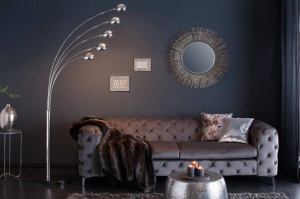 LAMPADAR FIVE LIGHTS CROM 200CM DIN METAL SI MARMURA COD 7365