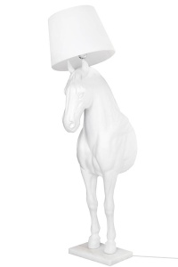 LAMPADAR KON HORSE STAND M, ALB, DIN FIBRA DE STICLA, MARMURA SI TEXTIL, STIL MODERN - Img 2