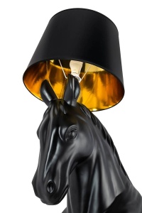 LAMPADAR KON HORSE STAND M, NEGRU, DIN FIBRA DE STICLA, MARMURA SI TEXTIL, STIL MODERN - Img 8