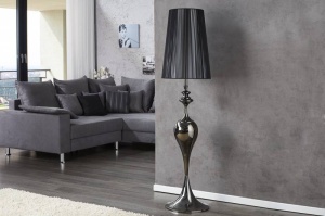 LAMPADAR, LUCIE NEGRU, 160CM, DIN METAL SI TEXTIL, COD 20512 - Img 2