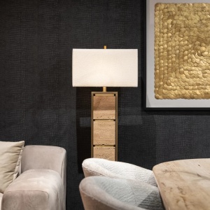 LAMPADAR MEYRA, 150 CM, CREM/AURIU, DIN MARMURA SI METAL, RICHMOND INTERIORS - Img 2