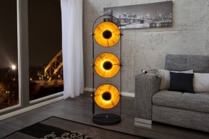 LAMPADAR, STUDIO, NEGRU/AURIU, 130CM, DIN INOX