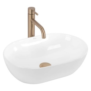 LAVOAR PE BLAT ALB, AMELIA 45 CM, DIN CERAMICA, CALITATE SUPERIOARA, REA