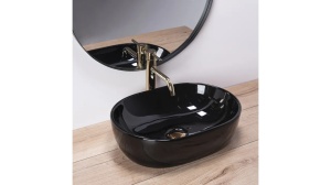 LAVOAR REA AMELIA, NEGRU, 48 CM, DIN CERAMICA, CALITATE SUPERIOARA