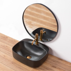 LAVOAR REA LUIZA, 50CM, NEGRU MAT, MONTAJ PE BLAT, DESIGN DEOSEBIT, CALITATE SUPERIOARA, REA - Img 3