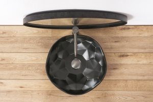 LAVOAR REA PARIS, NEGRU, 41 CM, DESIGN MODERN, MONTAJ PE BLAT, CALITATE SUPERIOARA, REA - Img 5