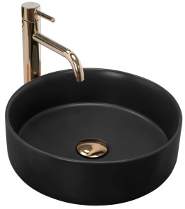 LAVOAR REA SAMI, NEGRU MAT, 36CM, DIN CERAMICA, CALITATE SUPERIOARA, REA