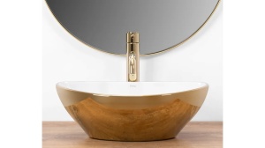 LAVOAR REA SOFIA, ALB/AURIU, 41 CM, DIN CERAMICA, CALITATE SUPERIOARA - Img 5