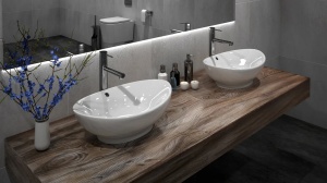 LAVOAR REA WENDY, ALB, 59 CM, DIN CERAMICA, CALITATE SUPERIOARA - Img 3