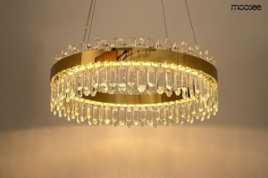 LUSTRA AMIRA 60 GOLD, CONFECTIONATA DIN OTEL SI CRISTALE, STIL MODERN - Img 2