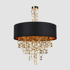 LUSTRA BLACK GOLD APP638-3CP, 45 cm, NEGRU AURIU, DIN METAL, PLASTIC SI TEXTIL, STIL MODERN, TU - Img 4
