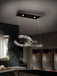 LUSTRA CALA 679215N, DIN METAL, OTEL INOXIDABIL SI CRISTALE FATETATE, STIL MODERN, SCHULLER