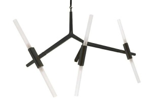 LUSTRA CANDELABR 6, DIN ALUMINIU, NEAGRA, STIL MODERN, B2