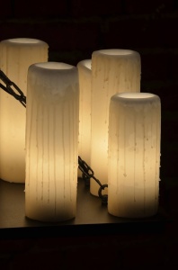 LUSTRA CANDLE 18, NEGRU/ALB, DIN METAL SI CEARA, STIL MODERN, B2 - Img 3
