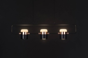LUSTRA CU LED-URI BLINK 3, NEAGRA, DIN ALUMINIU SI PLASTIC OPAL, STIL MODERN - Img 6