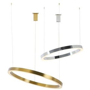LUSTRA CU LED-URI RING 80, ARGINTIU, DIN METAL, STIL MODERN - Img 7