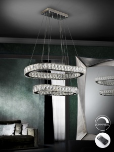 LUSTRA DIVA 854321D, DIN METAL, OTEL INOXIDABIL SI CRISTALE FATETATE, STIL MODERN, SCHULLER