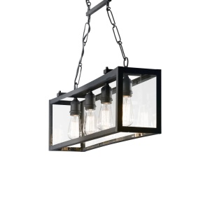 LUSTRA IGOR SP4, NEGRU MAT, DIN METAL SI STICLA, STIL VINTAGE - Img 2