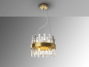 LUSTRA/PLAFONIERA GRACE, 35 CM, AURIU PERIAT/TRANSPARENT, DIN METAL SI STICLA, STIL MODERN - Img 7