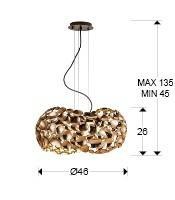 LUSTRA/PLAFONIERA NARISA, 47 CM, AURIU ROSE/MARO INCHIS, DIN METAL SI ACRIL, STIL MODERN - Img 2
