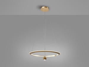 LUSTRA/PLAFONIERA ORANE, CU TELECOMANDA, 60 CM, AURIU/OPAL, DIN OTEL, ALUMINIU SI SILICON, STIL MODERN - Img 4