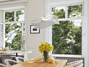 LUSTRA/PLAFONIERA VENTO, 48 CM, CROM/TRANSPARENT, DIN METAL, ALUMINIU SI METACRILAT, STIL MODERN