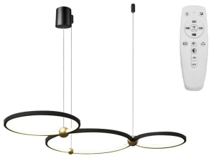 LUSTRA RING 3 LED, APP752-30-40-50, 110x97 cm, NEGRU SI AURIU, DIN METAL DE INALTA CALITATE, STIL MODERN, TU