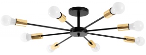 LUSTRA SPIDER APP502-8C, 75X75X15 cm, NEGRU SI AURIU, DIN OTEL SI METAL, STIL MODERN, TU