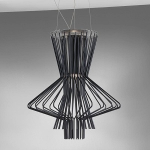 LUSTRA STRAW, GRI, CONFECTIONATA DIN OTEL CARBON, STIL MODERN - Img 2