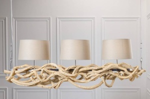 LUSTRA SUSPENDATA 165CM, VIGGINE, COD 42991, DIN LEMN RECICLAT, DESIGN RUSTIC - Img 3