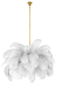 LUSTRA TIFFANY 135, ALB/AURIE, CONFECTIONATA DIN METAL SI PENE, STIL MODERN