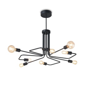 LUSTRA TRIUMPH SP8, NEGRU, DIN METAL, STIL INDUSTRIAL