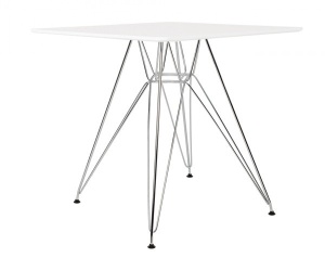 MASA ALBA DIN MDF CU BAZA DIN OTEL DSR SQUARE 80x80 STIL MODERN B2 - Img 2