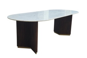 MASA DE SUFRAGERIE OVALA, GATSBY 240CM, CADRU DIN LEMN/METAL SI BLAT DIN MARMURA, ARTIM GROUP SELECTION - Img 4