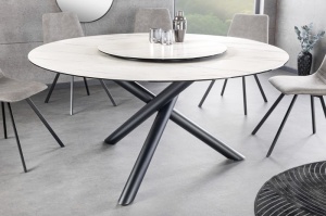 MASA DE SUFRAGERIE ROTUNDA, 150CM, PLACA ROTATIVA, CERAMICA MARMURA ALBA, ARTIM GROUP SELECTION