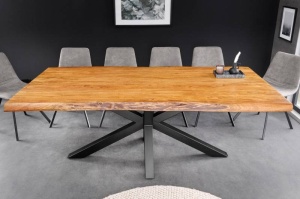MASA DE SUFRAGERIE, WILD 200CM, LEMN DE SALCAM SI METAL, NATUR/NEGRU - Img 2