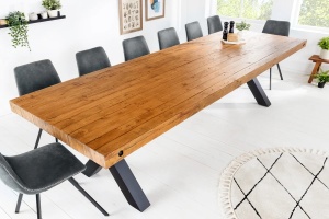 MASA DEOSEBITA, THOR 230CM, LEMN MASIV, METAL, DESIGN INDUSTRIAL