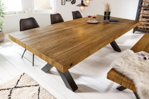 MASA DEOSEBITA, THOR 240CM, LEMN MASIV, COD 43560, METAL, DESIGN INDUSTRIAL - Img 1